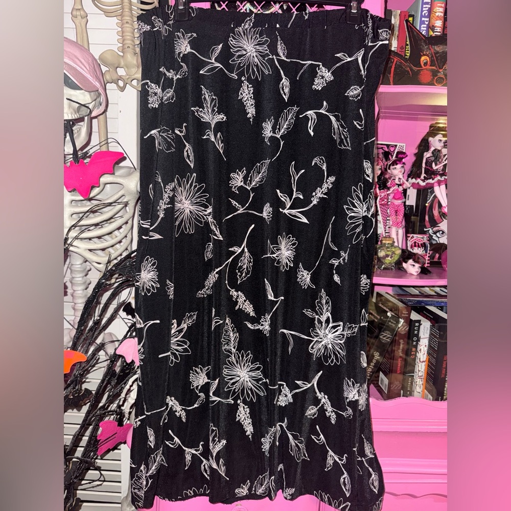 VTG fashion bug floral slinky skirt 3x